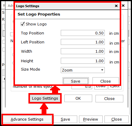 Logo settings for reports in Saral - Advanced settings