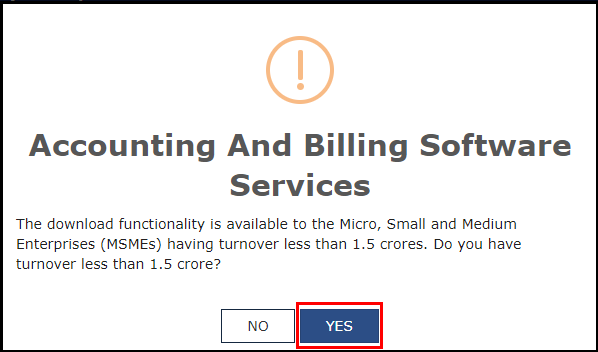 download free accounting software from GSTN - pop up