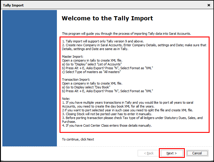 4.Data Import from Tally-tally import window.