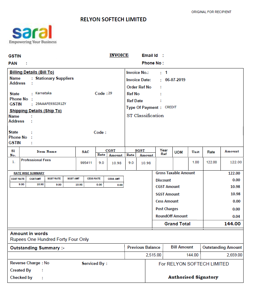 Understanding Gst Service Invoice With Templates