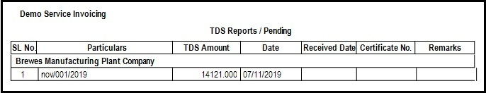 9.1.Service Invoicing in Saral-TDS pending